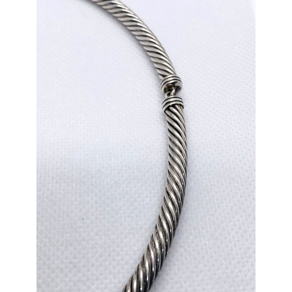 David Yurman Metro Diamond Cable 15.5" Choker Necklace Silver 14k Gold - Picture 3 of 11